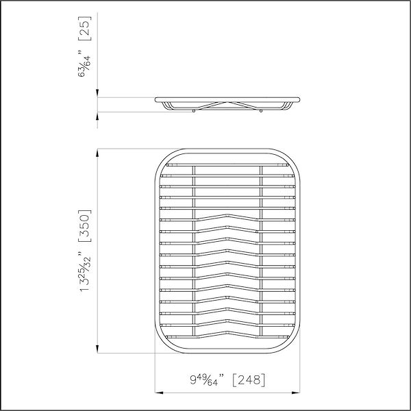 GRILLE PORTE-ASSIETTES INOX 25x35
