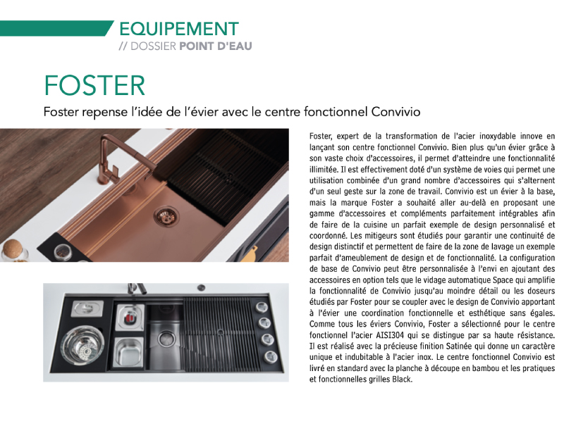Foster repense l’idée de l’évier avec le centre fonctionnel Convivio