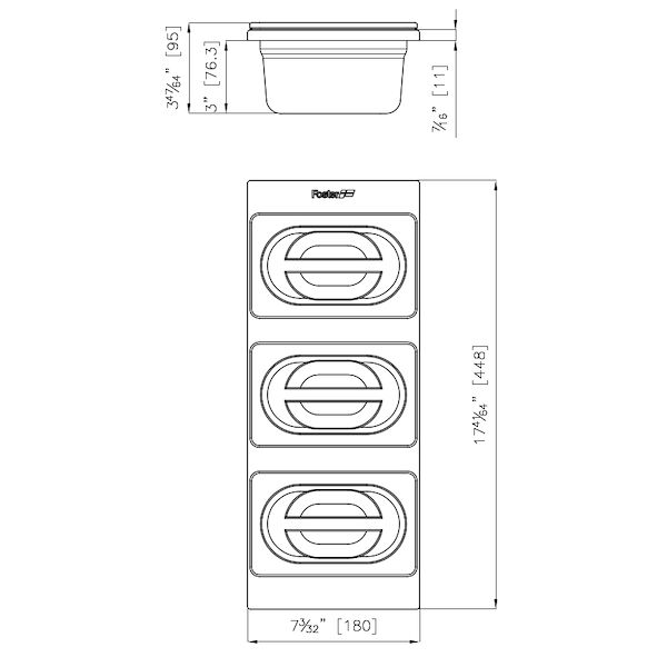 KIT TROIS CUVETTES INOX POUR EVIERS CONVIVIO 